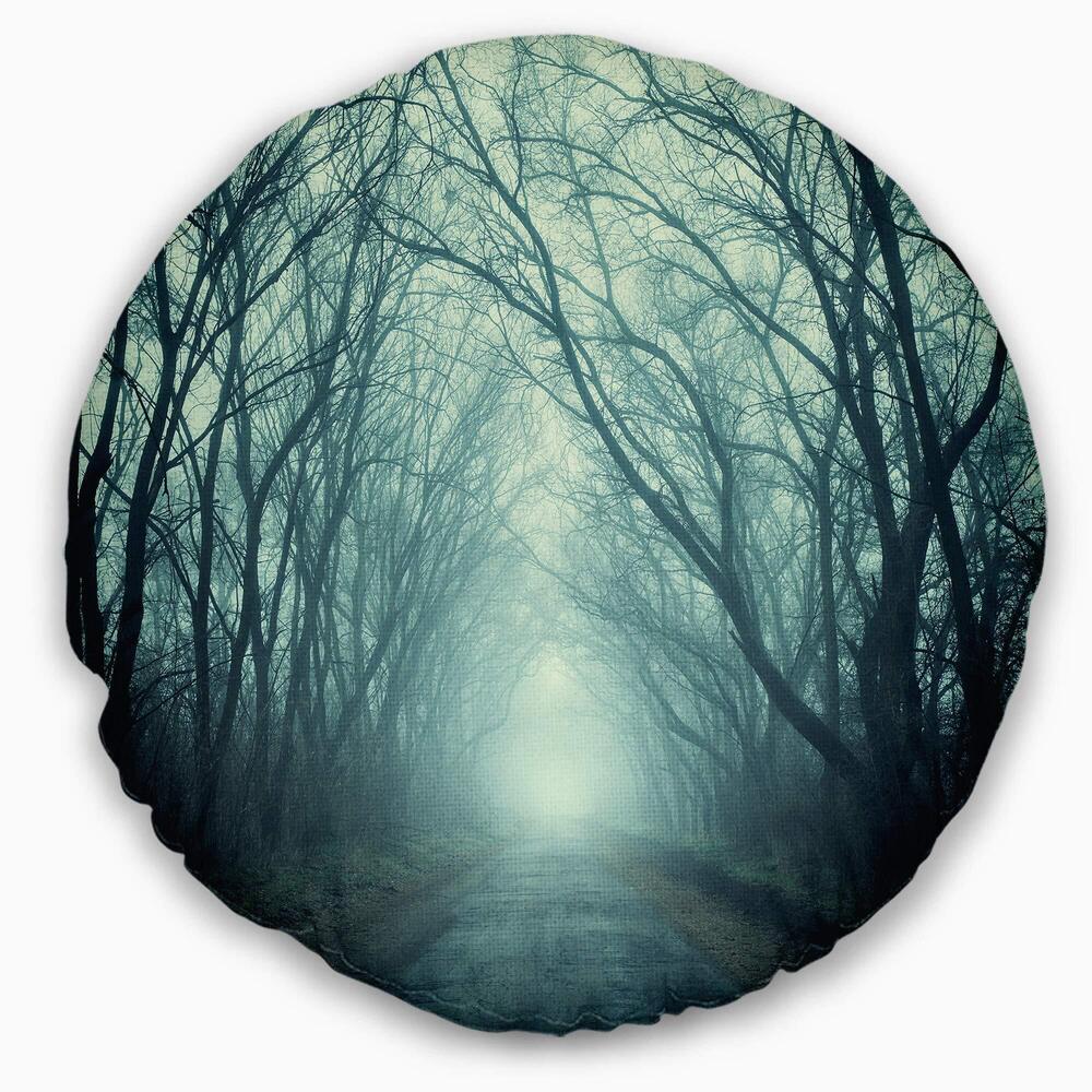 1271 Designart Scary Forest with Green Light' Landscape Photography Throw